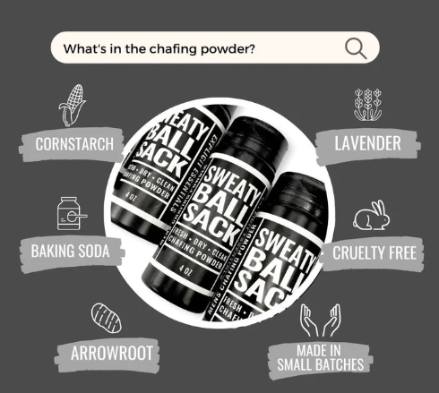 Sweaty Ball Sack Chafing Powder
