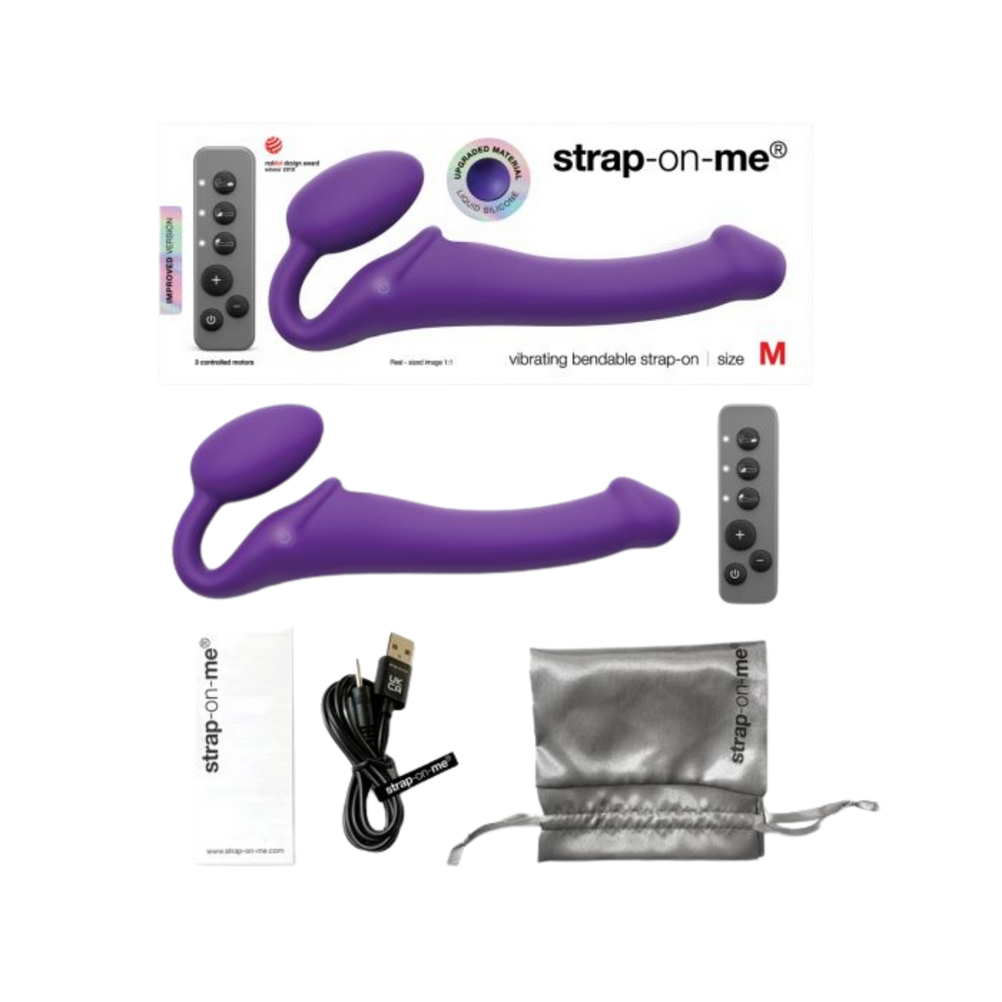 Bendable Vibrating Strapless Strap-On